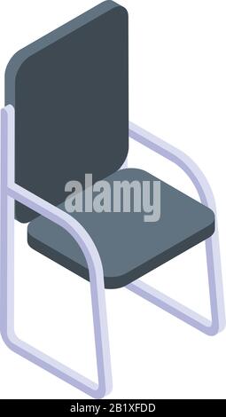 Metal textile chair icon, isometric style Stock Vector