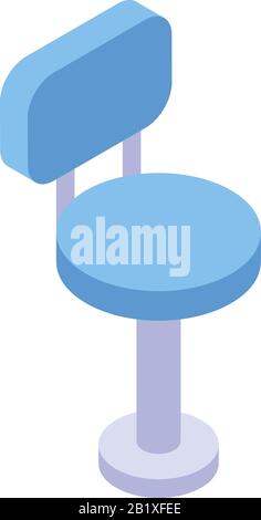 Blue modern chair icon, isometric style Stock Vector