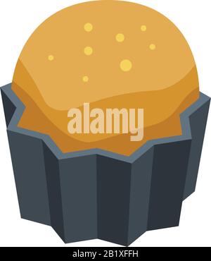 Persimmon cupcake icon, isometric style Stock Vector