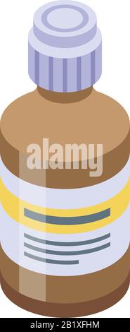 Fish oil syrup icon, isometric style Stock Vector