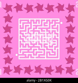 Abstract square maze. Game for kids. Puzzle for children. Cute star. Labyrinth conundrum. Vector illustration. Stock Vector