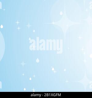 Light blue abstract background with stars and bokeh. Beautiful sky. Simple flat vector illustration Stock Vector