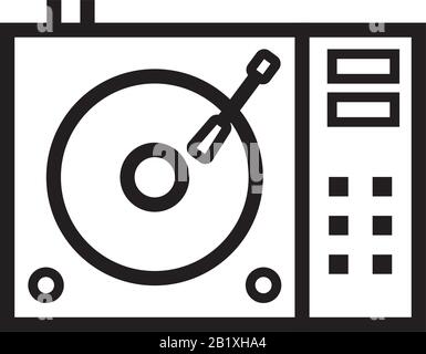 DJ remote for playing and mixing music icon template black color editable. DJ remote for playing and mixing music icon symbol Flat vector illustration Stock Vector