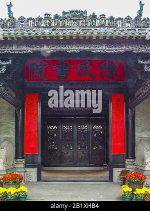 Guangdong, Guangdong, China. 28th Feb, 2020. Guangdong, CHINA-Chen Clan Temple is also called Chen Clan Academy, which is one of the biggest clan temples in Guangdong Province, as well as the representative of Lingnan folk architectural decoration and arts. It is known as the treasury of Lingnan architectural arts. The Chen clan academy was built in 1894 as a joint venture of the Chen clan in 72 counties of Guangdong province. Credit: SIPA Asia/ZUMA Wire/Alamy Live News Stock Photo