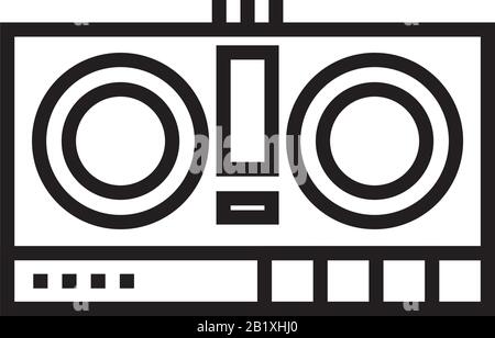 DJ remote for playing and mixing music icon template black color editable. DJ remote for playing and mixing music icon symbol Flat vector illustration Stock Vector