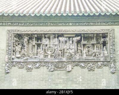 Guangdong, Guangdong, China. 28th Feb, 2020. Guangdong, CHINA-Chen Clan Temple is also called Chen Clan Academy, which is one of the biggest clan temples in Guangdong Province, as well as the representative of Lingnan folk architectural decoration and arts. It is known as the treasury of Lingnan architectural arts. The Chen clan academy was built in 1894 as a joint venture of the Chen clan in 72 counties of Guangdong province. Credit: SIPA Asia/ZUMA Wire/Alamy Live News Stock Photo