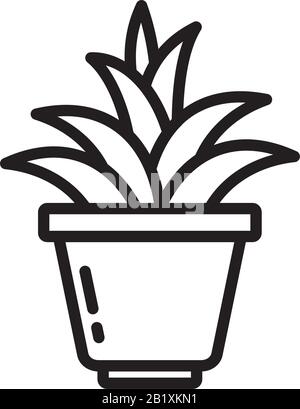 Cactus and Succulent pot icon template black color editable. Cactus and Succulent pot icon symbol Flat vector illustration for graphic and web design. Stock Vector