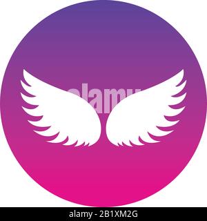 Wings silhouette block style icon design, animal feather bird angel wildlife flight freedom and tattoo theme Vector illustration Stock Vector