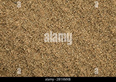 Cumin ground texture, full frame background. Second most popular spice in the world after black pepper. Stock Photo