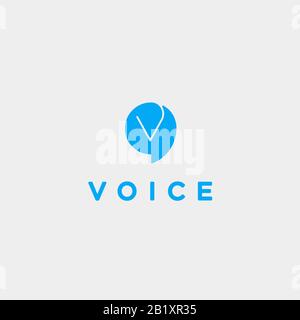 Letter V Chat Logo Design Template Vector Stock Vector