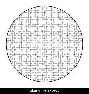 Difficult round labyrinth. Game for kids and adults. Puzzle for children. Labyrinth conundrum. Flat vector illustration isolated on white background Stock Vector