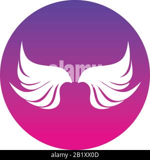 Wings silhouette block style icon design, animal feather bird angel wildlife flight freedom and tattoo theme Vector illustration Stock Vector