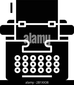Creative copywriter black icon, concept illustration, vector flat symbol, glyph sign. Stock Vector