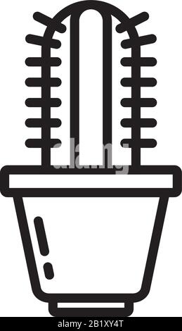 Cactus and Succulent pot icon template black color editable. Cactus and Succulent pot icon symbol Flat vector illustration for graphic and web design. Stock Vector