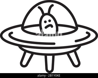 Ufo Flying spaceship icon template black color editable. Ufo Flying spaceship icon symbol Flat vector illustration for graphic and web design. Stock Vector