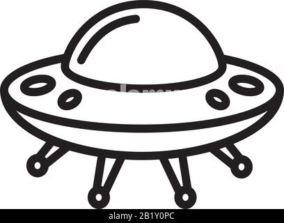 Ufo Flying spaceship icon template black color editable. Ufo Flying spaceship icon symbol Flat vector illustration for graphic and web design. Stock Vector
