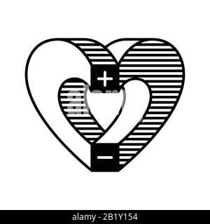 Heart created from two magnets. Stock Vector