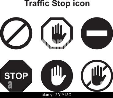 Stop editable flat vector icon, square web button, blue computer and ...