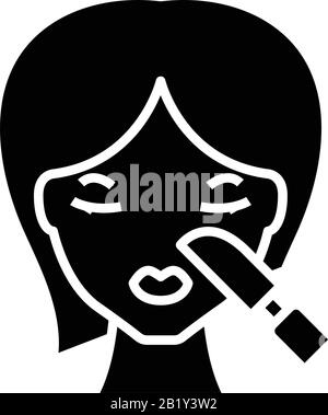 Cosmetic procedure black icon, concept illustration, vector flat symbol, glyph sign. Stock Vector