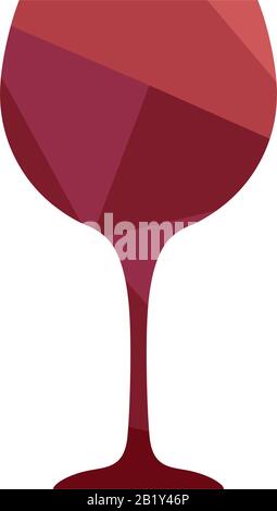 red abstract pattern inside wine glass shape, vector Stock Vector