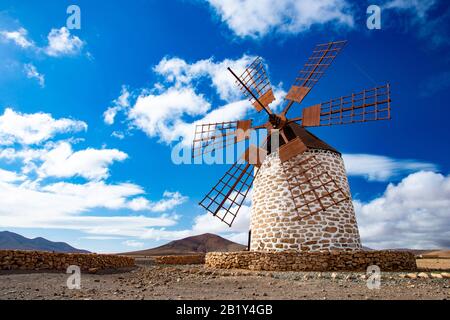 tefia windmill in fuerteventura, canary islands. Stock Photo
