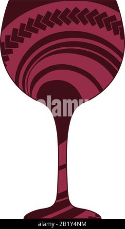 abstract pattern inside red wine glass Stock Vector