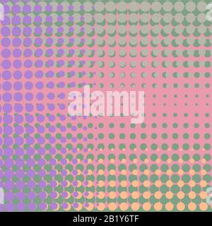 Colored Halftone Background. Colorful Dotted Abstract Texture. Dirty Damaged Spotted Circles Pattern Stock Vector