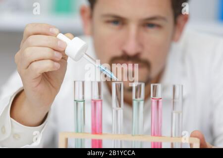 biologist working  in lab Stock Photo