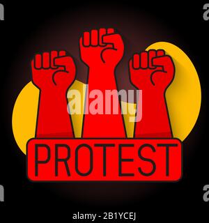 Fist Male Hand, Proletarian Protest Symbol. Power Sign. Stock Vector