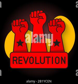 Fist Male Hand, Proletarian Protest Symbol. Power Sign. Stock Vector