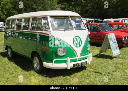 Volkswagen Type 2 split screen microbus or a classic German vehicle in production from 1950 and 1967 Stock Photo