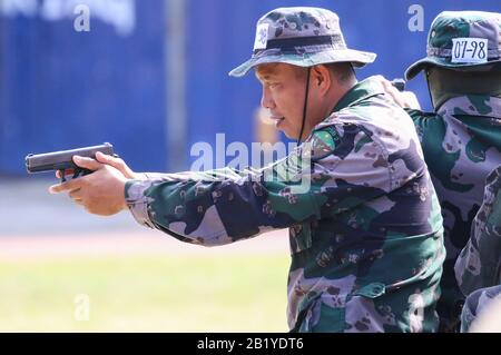 The Philippine National Police (PNP) will oversee training of police recruits under a new law signed by President Rodrigo Duterte. Republic Act 11279 placed the Philippine National Police Academy (PNPA) and the National Police Training Institute (NPTI) under PNP jurisdiction. (Photo by Herman Lumanog/Pacific Press) Stock Photo