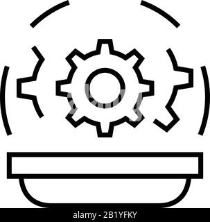 Law characteristics line icon, concept sign, outline vector illustration, linear symbol. Stock Vector