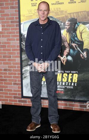 Westwood, United States. 27th Feb, 2020. WESTWOOD, LOS ANGELES, CALIFORNIA, USA - FEBRUARY 27: Brian Helgeland arrives at the Los Angeles Premiere Of Netflix's 'Spenser Confidential' held at the Regency Village Theatre on February 27, 2020 in Westwood, Los Angeles, California, United States. ( Credit: Image Press Agency/Alamy Live News Stock Photo