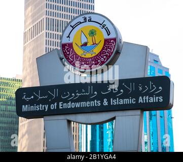 Doha, Qatar - Nov 21. 2019. Ministry of endowments and islamic affairs Stock Photo