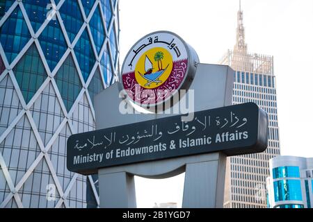 Doha, Qatar - Nov 21. 2019. Ministry of endowments and islamic affairs Stock Photo