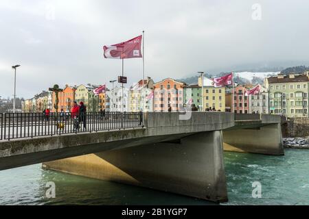 Austria, Innsbruck, Inn River Stock Photo