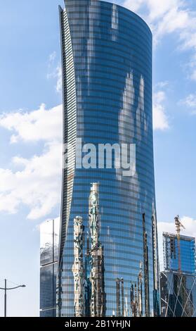 Doha, Qatar - Nov 21. 2019. QNT-Qatar Navigation Tower in West Bay Stock Photo