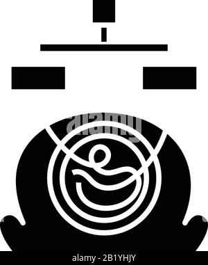 Creating plans black icon, concept illustration, vector flat symbol, glyph sign. Stock Vector