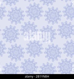 pastel blue mandalas seamless vector pattern Stock Vector