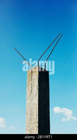Modern cement bridge pylon structure over clear blue sky Stock Photo ...
