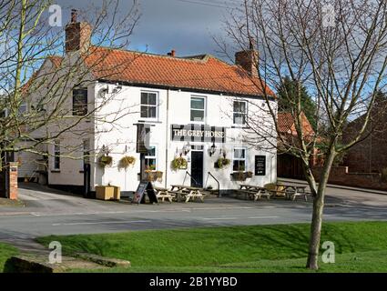 The Grey Horse pub in the village of Elvington, East Yorkshire, England UK Stock Photo