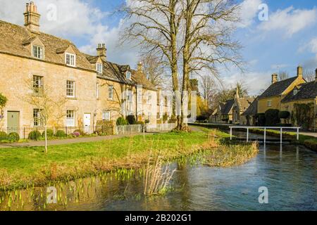 Lower Slaughter near Bourton on the Water in the Cotswold Hills, Gloucestershire, all in an area of outstanding natural beauty Stock Photo