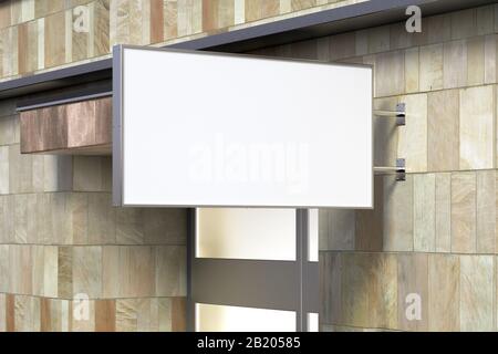 Download Blank Horizontal Store Signage Design Mockup Isolated 3d Rendering Empty Rectangular Light Box Mock Up Clear Shop Lightbox Template Street Sign Hanging Mounted On The Wall Signplate Stock Photo Alamy