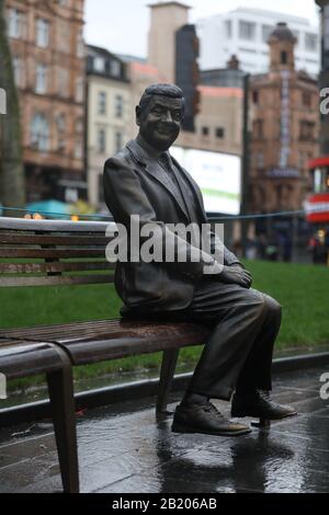 A statue of Rowan Atkinson as Mr Bean one of eight that form the