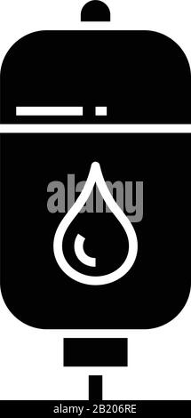 Dropper black icon, concept illustration, vector flat symbol, glyph sign. Stock Vector