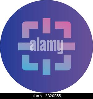 circuit square gradient style icon design, futuristic virtual ...