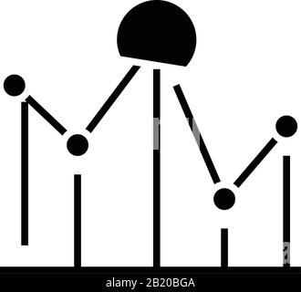 Dot plot black icon, concept illustration, vector flat symbol, glyph sign. Stock Vector