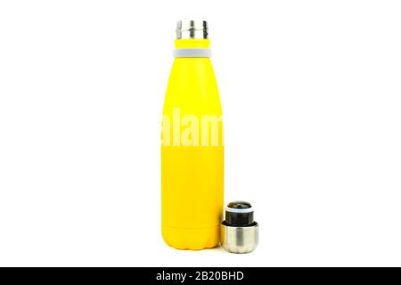 https://l450v.alamy.com/450v/2b20bhd/stainless-thermos-flask-water-bottle-isolated-on-white-background-light-green-and-yellow-color-2b20bhd.jpg