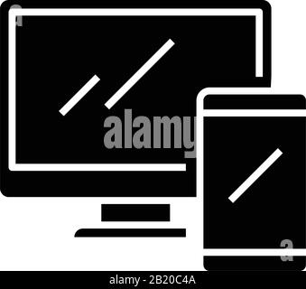 Electronic gadgets black icon, concept illustration, vector flat symbol, glyph sign. Stock Vector